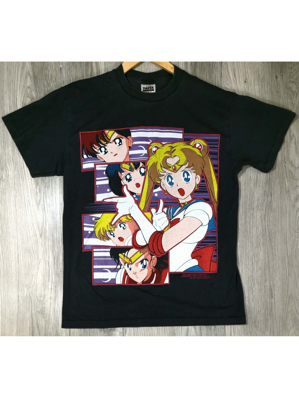 Vintage 1999 Sailor Moon DIC Licensed Tultex Anime T Shirt L Double Sided 90s